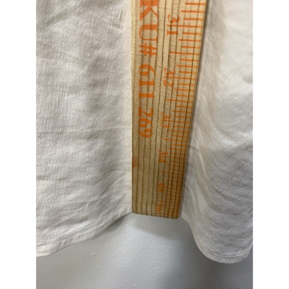 Theory  Women’s Off V Neck Flare Mini Dress Cream Linen Bland Sz 6 - Picture 6 of 14